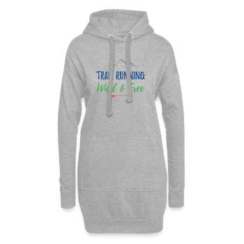 Trailrunning – wild und kostenlos - Hoodie-Kleid - Grau meliert - Vorne