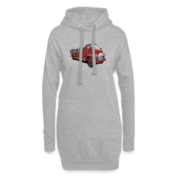 Pompiers des États-Unis - Sweat-shirt à capuche long Femme - gris chiné - Devant