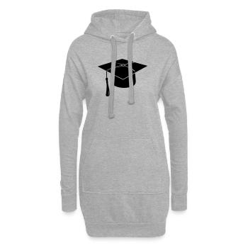 Hauben- oder Hutlogo für die Prüfungspräsentation - Hoodie-Kleid - Grau meliert - Vorne