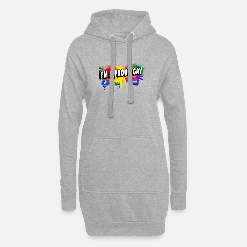 Ich bin ein stolzer Schwuler - Hoodie-Kleid - Grau meliert