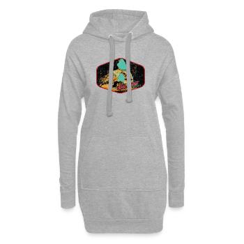 Badge retro, Algarve Portugal, plage été soleil - Sweat-shirt à capuche long Femme - gris chiné - Devant