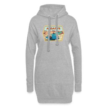 Badge retro, Algarve Portugal, plage été soleil - Sweat-shirt à capuche long Femme - gris chiné - Devant