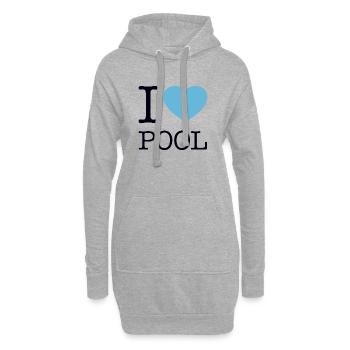 I LOVE POOL - Hoodie-Kleid - Grau meliert - Vorne