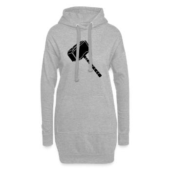 Marteau Thor - Sweat-shirt à capuche long Femme - gris chiné - Devant