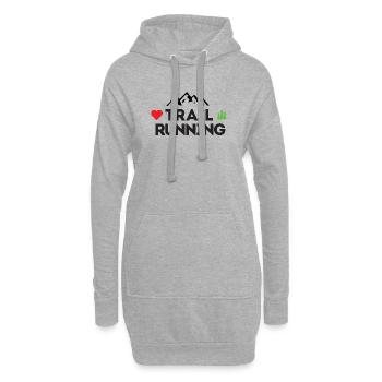 I love Trail Running - Hoodie Dress - heather grey - Front