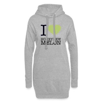 I LOVE HONEYDEW MELON Honigmelone - Hoodie-Kleid - Grau meliert - Vorne
