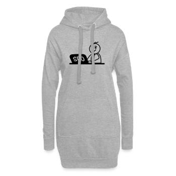Arbeit Laptop SEO - Hoodie-Kleid - Grau meliert - Vorne