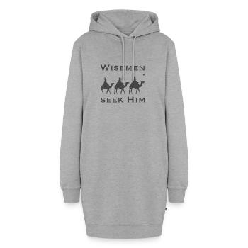 Christliche Weihnachtsdesign-Weise suchen ihn - Hoodie-Kleid - Grau meliert - Vorne