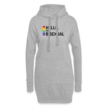 Hallo, ich bin bisexuell - Hoodie-Kleid - Grau meliert - Vorne
