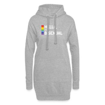 Hallo, ich bin bisexuell - Hoodie-Kleid - Grau meliert - Vorne