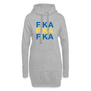 FIKA Schweden Sweden Schwedische Flagge - Hoodie-Kleid - Grau meliert - Vorne