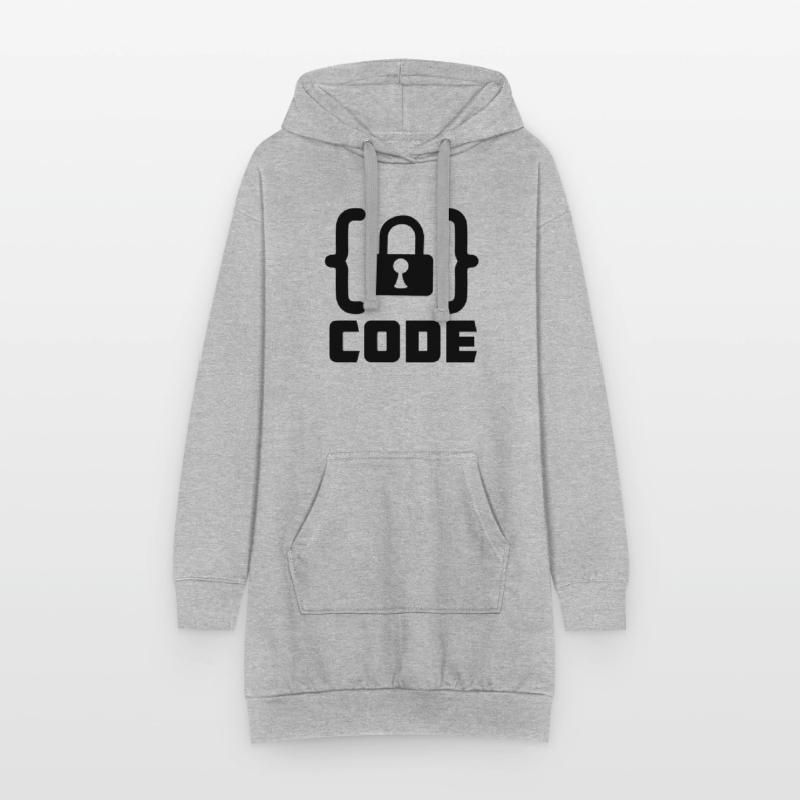 Code mit Sperrprogrammierer Hoodie-Kleid