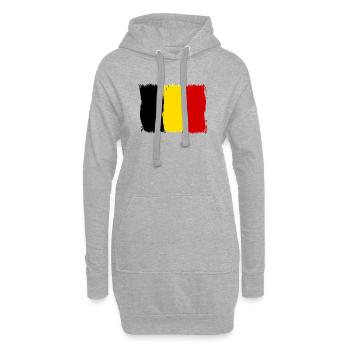 Belgique Drapeau Belge Drapeau Cadeau - Sweat-shirt à capuche long Femme - gris chiné - Devant