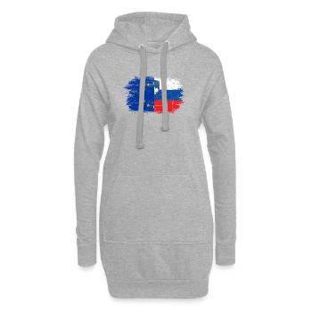 Fusion der EU-Slowenien-Flagge - Hoodie-Kleid - Grau meliert - Vorne