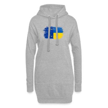 Fusion du drapeau de l’UE et de l’Ukraine - Sweat-shirt à capuche long Femme - gris chiné - Devant