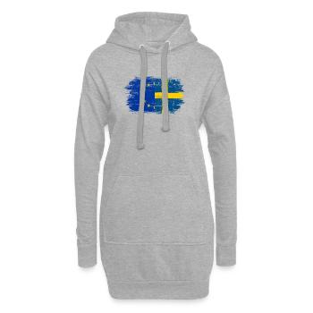 EU-Schweden Pinsel Flagge Fusion - Hoodie-Kleid - Grau meliert - Vorne