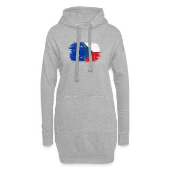 EU Europa Flagge der Tschechischen Republik - Hoodie-Kleid - Grau meliert - Vorne