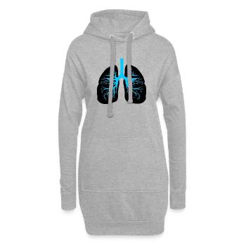 Poumons d’inhalothérapeute - Sweat-shirt à capuche long Femme - gris chiné - Devant