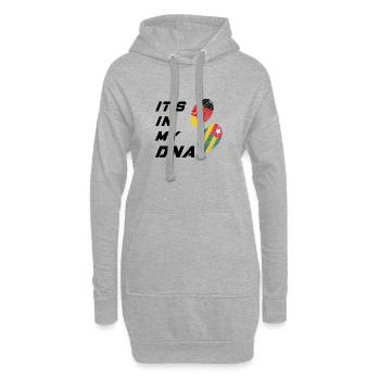 In meiner DNA Deutschland / Togo - Hoodie-Kleid - Grau meliert - Vorne