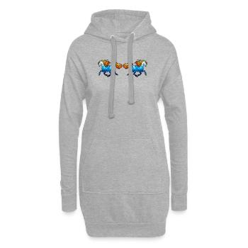 Hengst Pferde Galopp Islandpferde Stute - Hoodie-Kleid - Grau meliert - Vorne