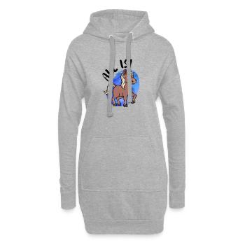 Horse Fool Icelandic Horses Pony Statement Poneys islandais - Sweat-shirt à capuche long Femme - gris chiné - Devant