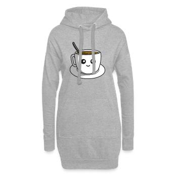 Kaffeepause - Hoodie-Kleid - Grau meliert - Vorne