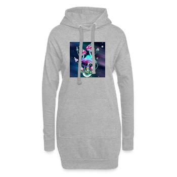 Magic Mushrooms Space art - Hoodie-Kleid - Grau meliert - Vorne