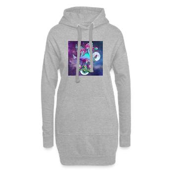 Champignons magiques Art psychédélique des champignons - Sweat-shirt à capuche long Femme - gris chiné - Devant
