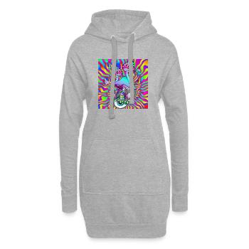 Zauberpilze Hippie Psychedelische Pilz Kunst - Hoodie-Kleid - Grau meliert - Vorne