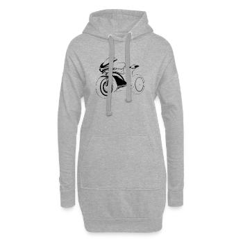 Motorrad Illustration Symbol Grafik Icon Logo - Hoodie-Kleid - Grau meliert - Vorne