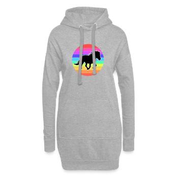Chevaux islandais Chevaux Icelander Gallop Horse Fan - Sweat-shirt à capuche long Femme - gris chiné - Devant