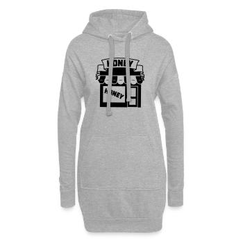Logo boutique de miel - Sweat-shirt à capuche long Femme - gris chiné - Devant