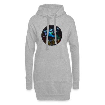 Ein Taucher und die geheimnisvolle Unterwasserwelt - Hoodie-Kleid - Grau meliert - Vorne