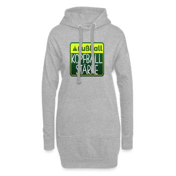 Fußball Sprüche - Kopfballstärke - Turnier - Hoodie-Kleid - Grau meliert - Vorne