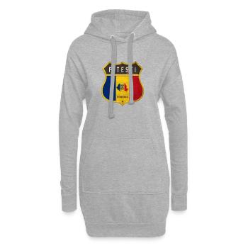 Armoiries de Pitești Roumanie - Sweat-shirt à capuche long Femme - gris chiné - Devant