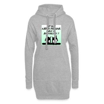 Anhängliches Katzen Personal - Katzensprüche - Hoodie-Kleid - Grau meliert - Vorne