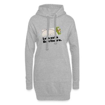 Hähnchenrolle mit Gemüseblatt Burrito - Hoodie-Kleid - Grau meliert - Vorne