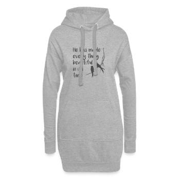 Christian Design Il a tout rendu beau - Sweat-shirt à capuche long Femme - gris chiné - Devant