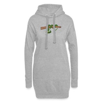 Eine Schlange hängt - Hoodie-Kleid - Grau meliert - Vorne