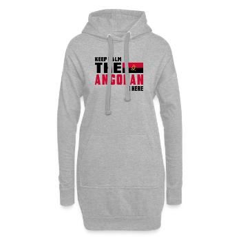 Conception du drapeau Angola Keep Calm - Sweat-shirt à capuche long Femme - gris chiné - Devant