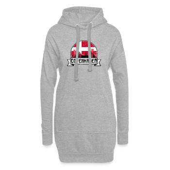 Badge Skyline de Copenhague - Sweat-shirt à capuche long Femme - gris chiné - Devant
