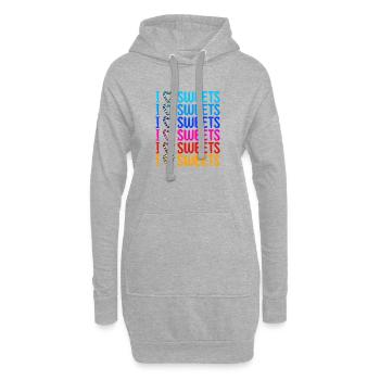J’aime les bonbons déclaration dent sucrée - Sweat-shirt à capuche long Femme - gris chiné - Devant