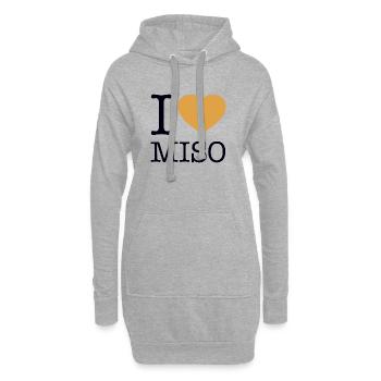 I LOVE MISO Sushi - Hoodie-Kleid - Grau meliert - Vorne