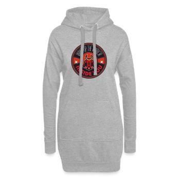 Erwecke den inneren Krieger - Hoodie-Kleid - Grau meliert - Vorne