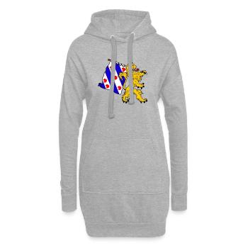 Löwe mit Friesevlag - Hoodie-Kleid - Grau meliert - Vorne