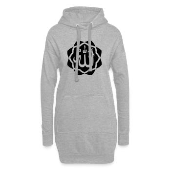Allah Gott Logo im Rahmen - Hoodie-Kleid - Grau meliert - Vorne