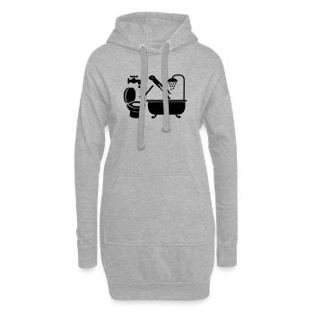 Logo Klempnerfirma - Hoodie-Kleid - Grau meliert - Vorne