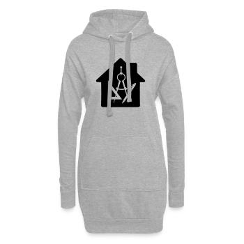 Logo maison d’architecte dessin 2 - Sweat-shirt à capuche long Femme - gris chiné - Devant