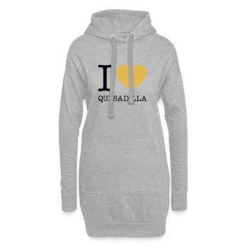 J’ADORE QUESADILLA - Sweat-shirt à capuche long Femme - gris chiné - Devant