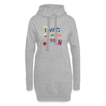Nostalgisches 90er-Jahre-Thema - Hoodie-Kleid - Grau meliert - Vorne